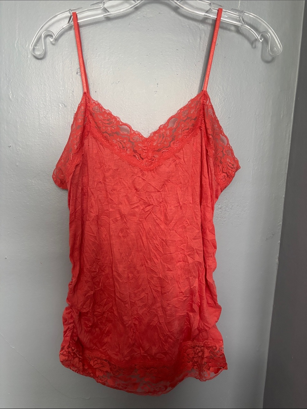 BONGO Coral Lace-Trim Spaghetti Strap Camisole